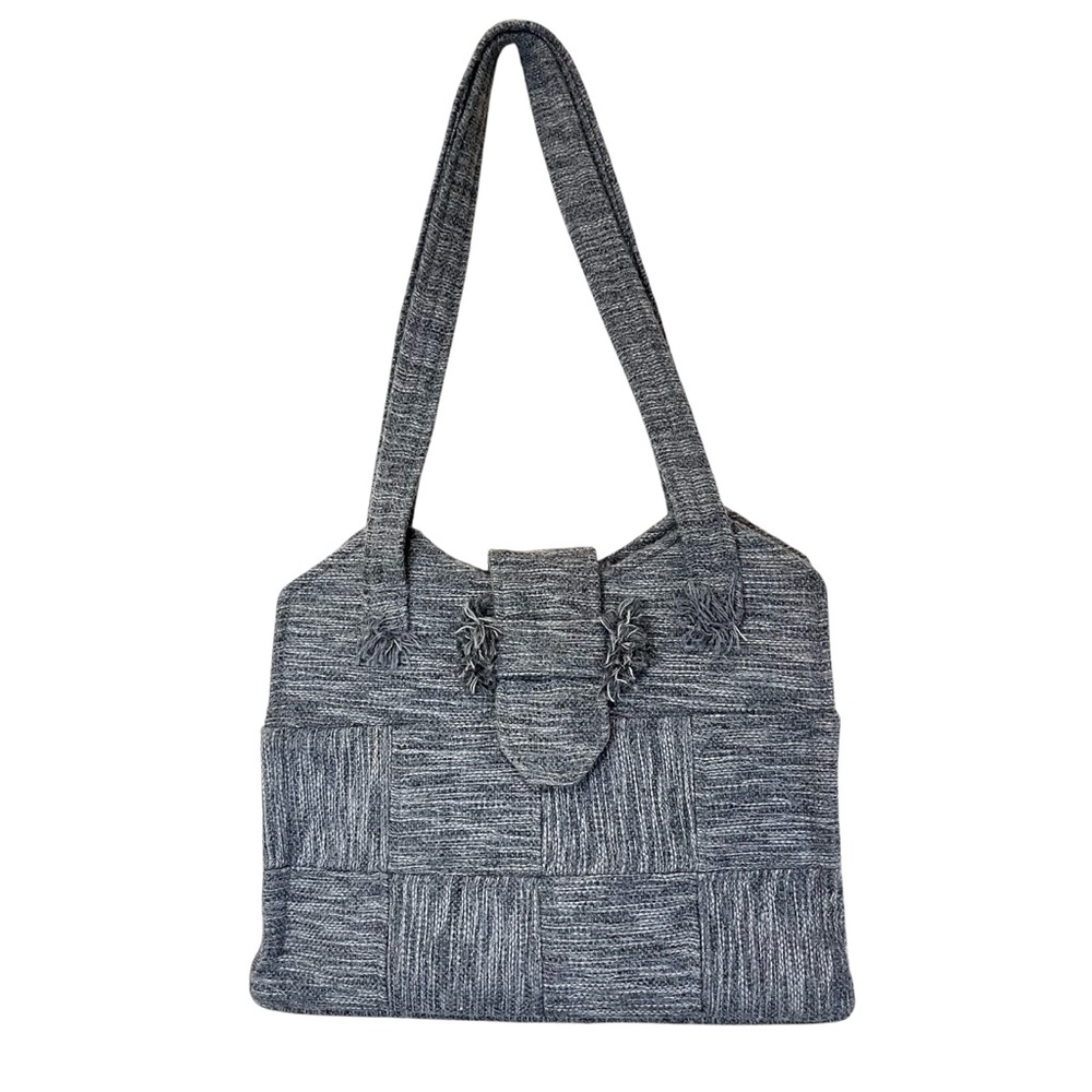 Vintage Au Terroir Hand Loomed Wool Tote Bag Made in Quebec 🍁 🇨🇦